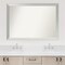 Brushed Sterling Silver Non-Beveled Custom Framed Bathroom Vanity Wall Mirror
